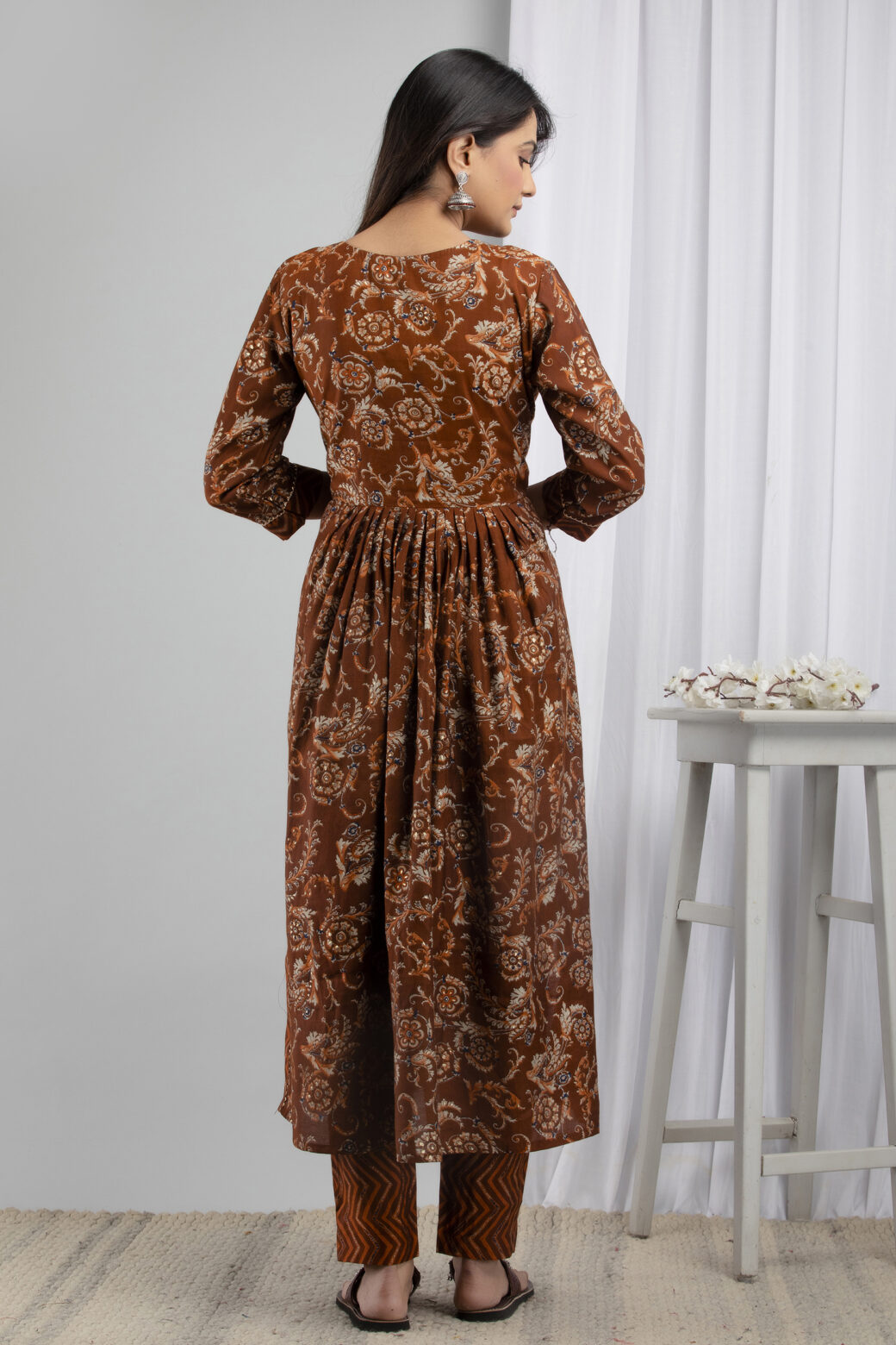 Cotton Stitched Kurta With Palazzo and Dupatta Set - Image 8