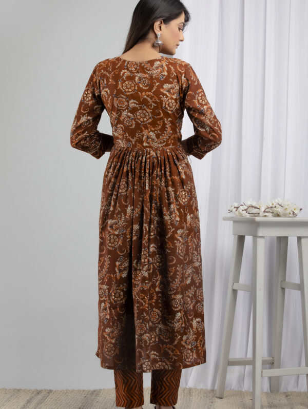 Cotton Stitched Kurta With Palazzo and Dupatta Set - Image 8