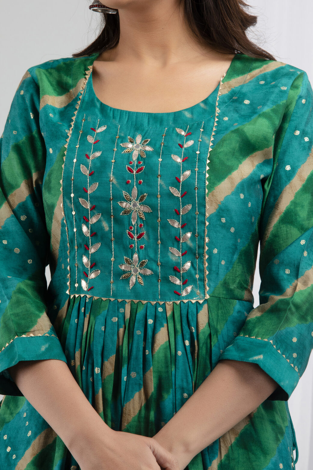 Cotton Stitched Kurta With Palazzo and Dupatta Set - Image 7