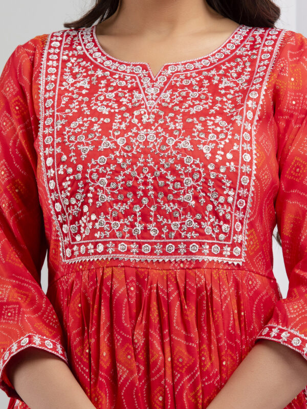 Cotton Stitched Kurta With Palazzo and Dupatta Set - Image 7