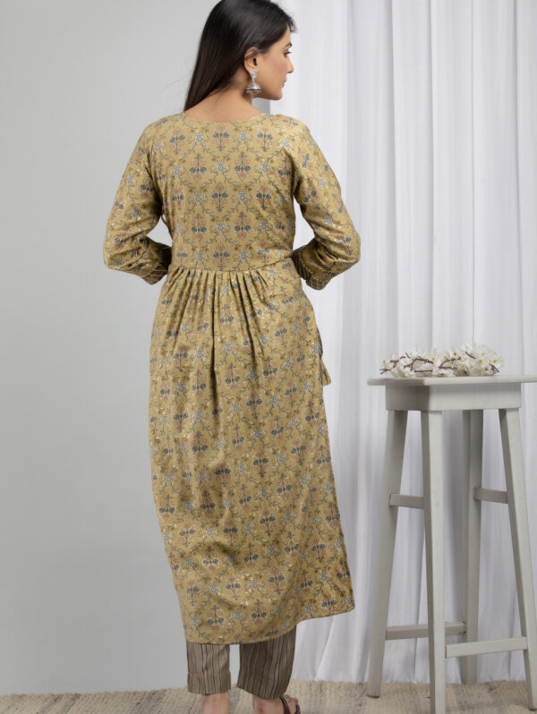 Cotton Stitched Kurta With Palazzo and Dupatta Set - Image 8