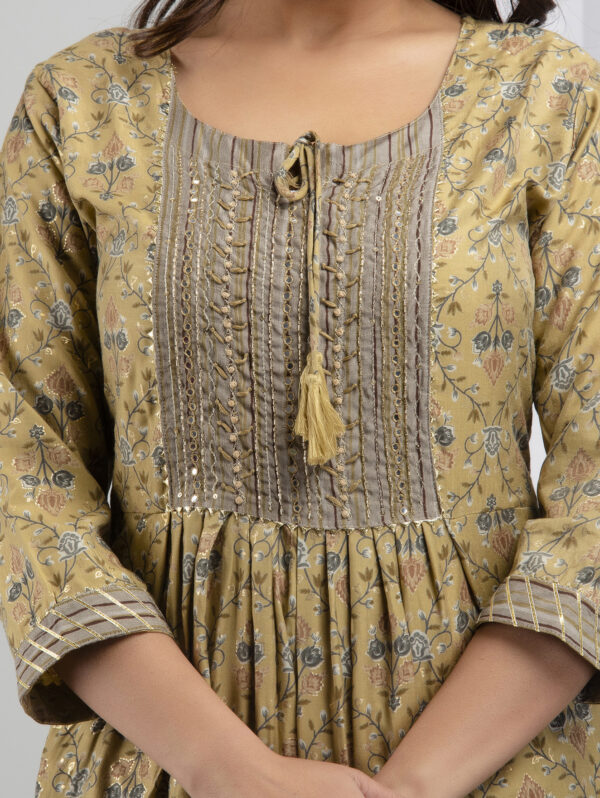 Cotton Stitched Kurta With Palazzo and Dupatta Set - Image 7
